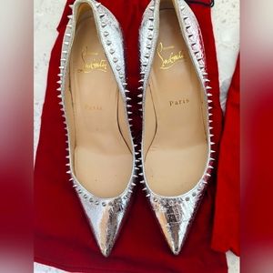 Anjalina silver spike Christian Louboutin heels